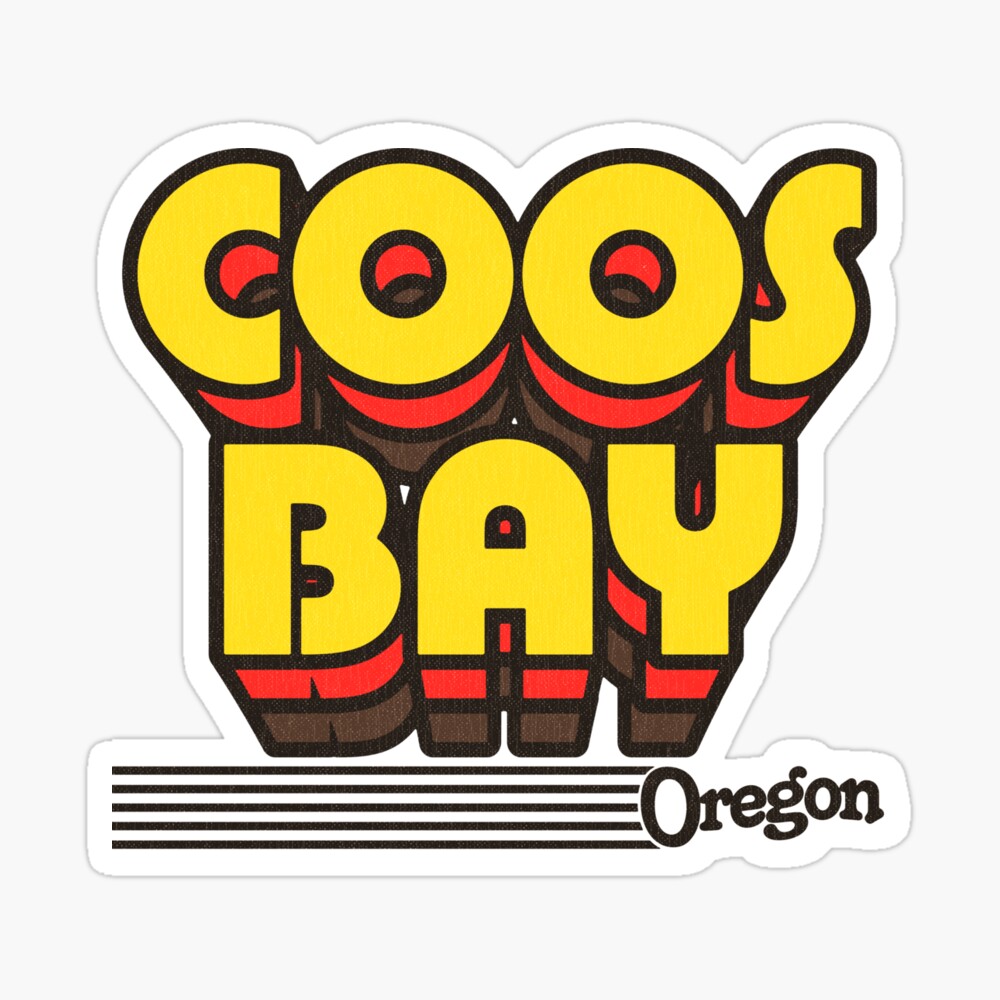 Coos Bay, Oregon | Retro Stripes Sticker