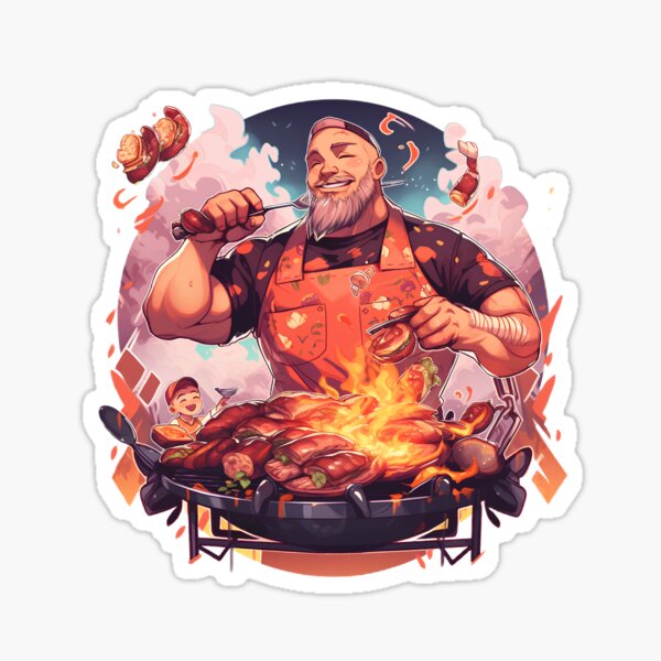 Funny Barbecue Grill Gifts Grilling Tee BBQ Master Chef Sticker