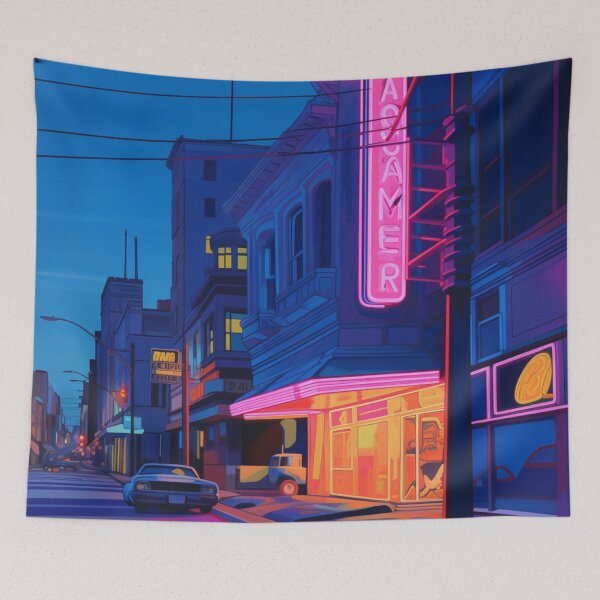 Item preview, Cinema Pop: Vibrant Pink and Violet Movie Theater designed and sold by Moisky Art.
