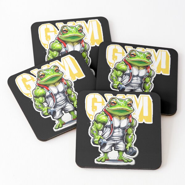 Item preview, Frog Bodybuilder weightlifting fitness gym designed and sold by GaemGlomDesign.