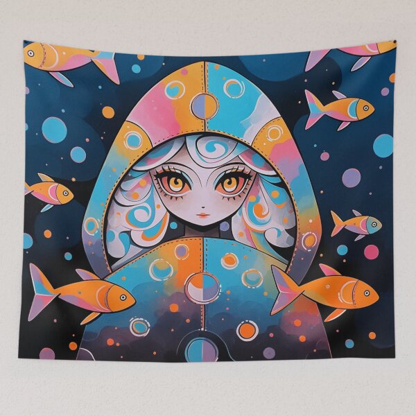 Item preview, "Girl & Fish Fantasy" designed and sold by HUNZINATOR.
