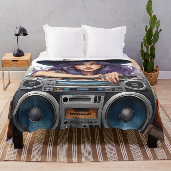 Aperçu de l'œuvre sorcière kawaii, ghetto blaster années 80 créée et vendue par Mauswohn.