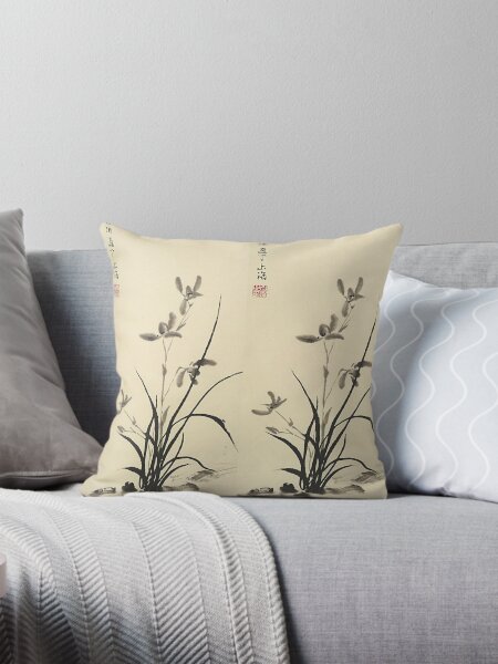 Chinese Iris Throw Pillow