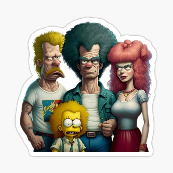 Frightening Familiars: A Macabre Take on Cartoons Sticker