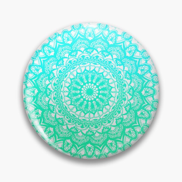 Item preview, Ocean ombre mandala on black background designed and sold by AmyJStickers.