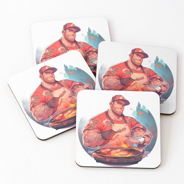 Item preview, Fathers Day Dad And Grill BBQ Barbeque King Grill Dad Master Barbeque Grillmaster Season King designed and sold by MartynGrey.