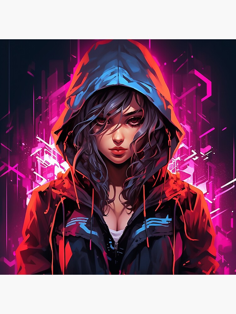 Asteroid (artist), cyberpunk, anime girls, dark