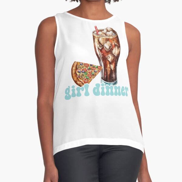 Vista previa del artículo con la obra «cena de chicas: pizza cola, comida rápida», diseñado y vendido por EmeraldeaArt.