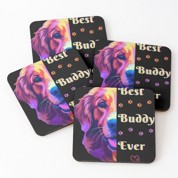 Item preview, Colorfull Best Buddy Golden Retriver T-shirt Design designed and sold by MemoriesCreator.