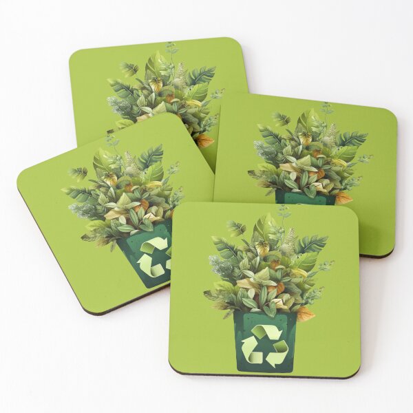 Item preview, Recycling wastebasket with plants designed and sold by Andrey Tarakanov.