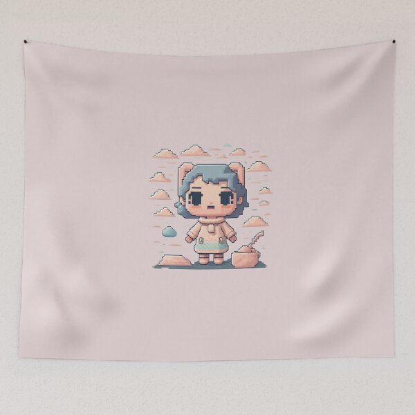 Item preview, Adorable Chibi Girl Pixel Art designed and sold by Itsheartshop.