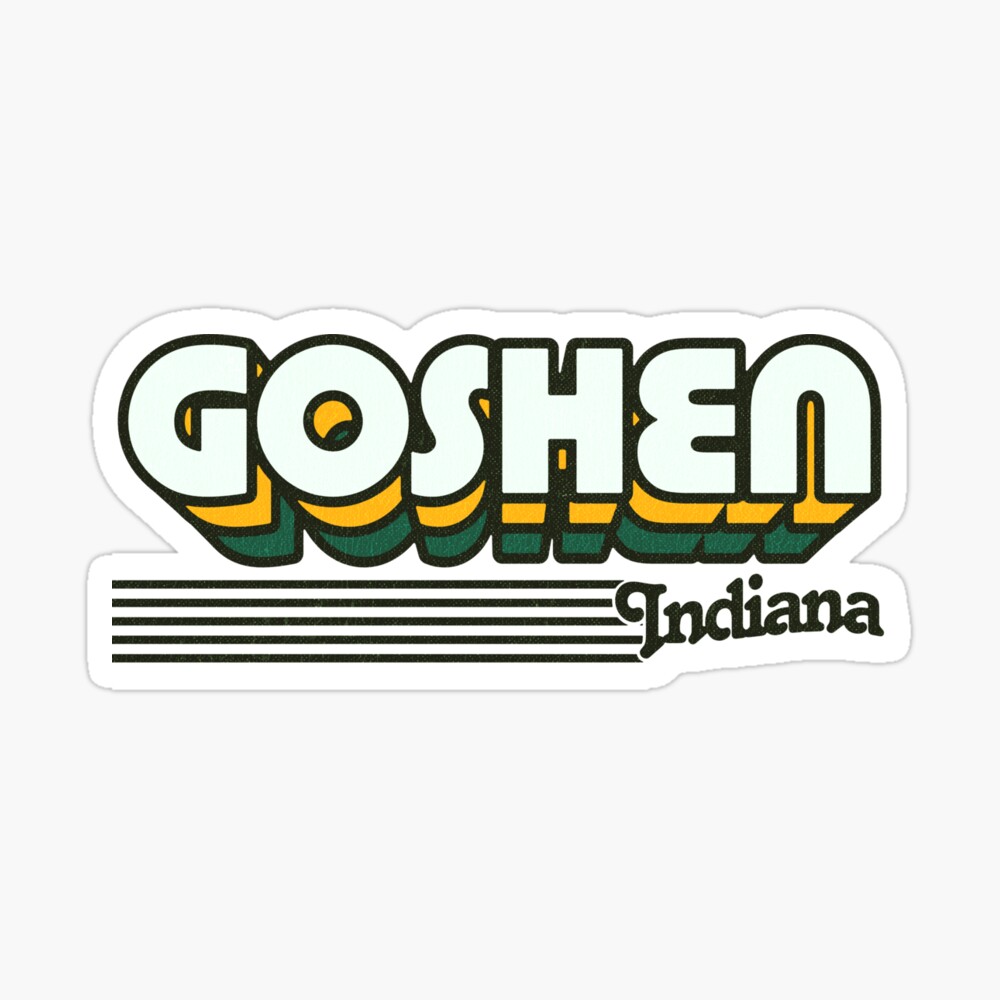 Goshen, Indiana | Retro Stripes Sticker