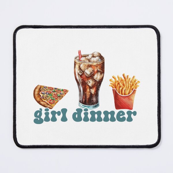 Item preview, girl dinner: pizza cola frech fries, fast food designed and sold by EmeraldeaArt.