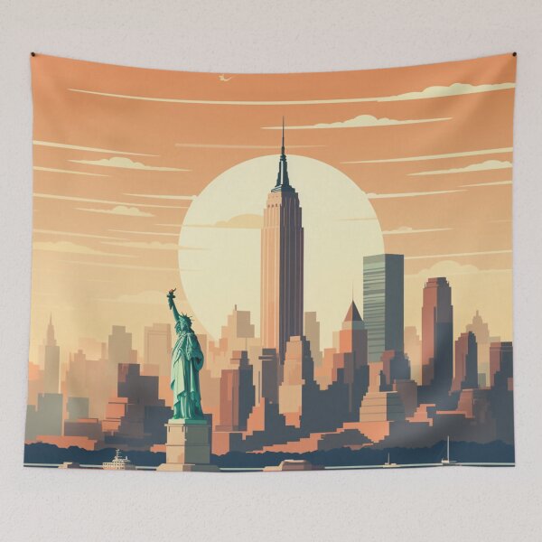 Item preview, A Vintage Travel Illustration of New York - US designed and sold by GoodOldVintage.