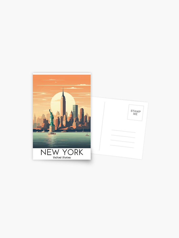 Thumbnail 1 of 2, Postcard, A Vintage Travel Illustration of New York - US designed and sold by GoodOldVintage.