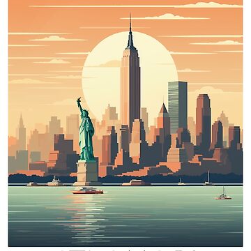 Artwork thumbnail, A Vintage Travel Illustration of New York - US by GoodOldVintage