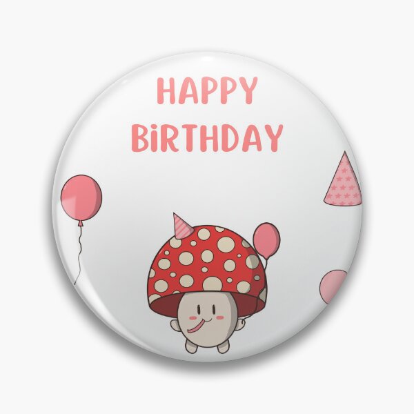 Item preview, Happy Birthday Cute Mushroom Sticker designed and sold by Kristka.