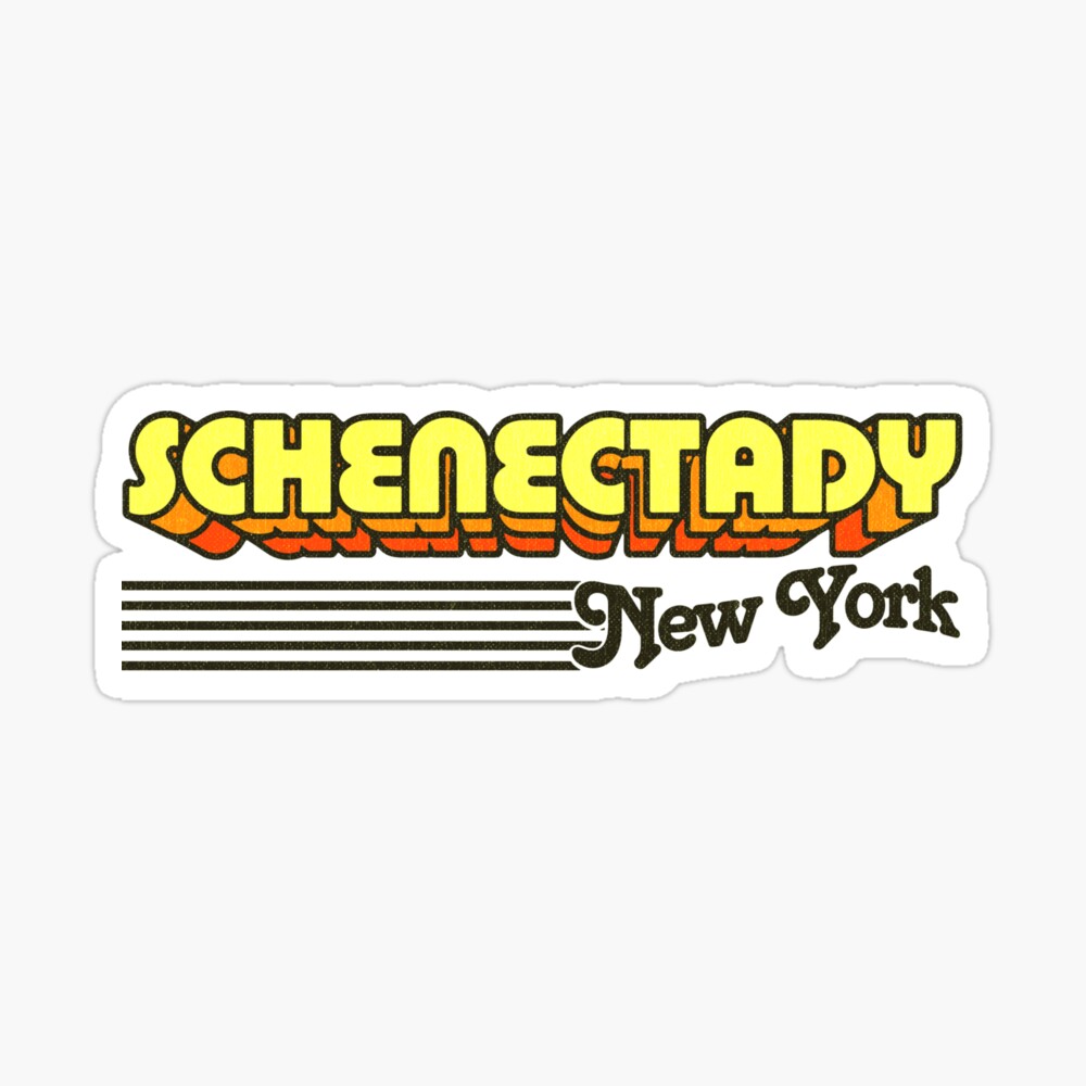Schenectady, New York | Retro Stripes Sticker