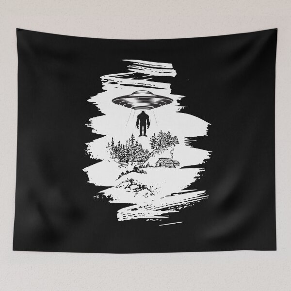Item preview, Alien And bigfoot | Alien abduction | bigfoot silhouette | Bigfoot ufo designed and sold by Drzamag.