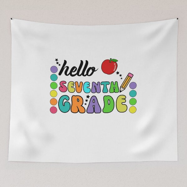 Item preview, Hello Seventh Grade designed and sold by The Sticker Spree  ⭐️⭐️⭐️⭐️⭐️.