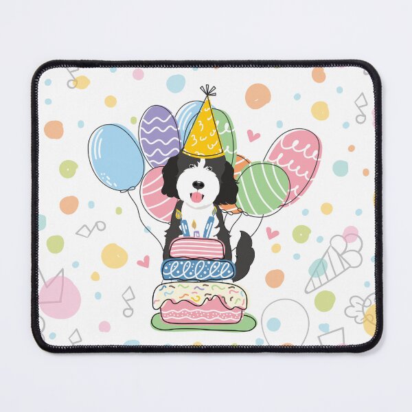 Item preview, Black White Goldendoodle Dog Birthday Party designed and sold by Lulupainting.