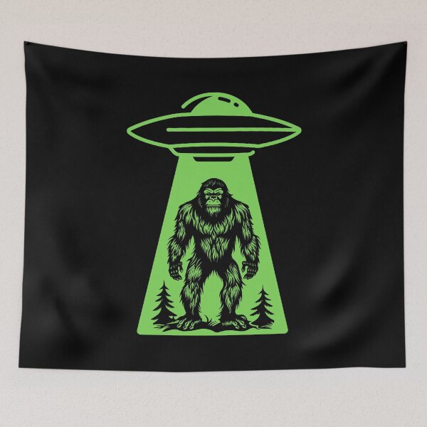 Item preview, Alien And bigfoot | Alien abduction | bigfoot silhouette | Bigfoot ufo designed and sold by Drzamag.