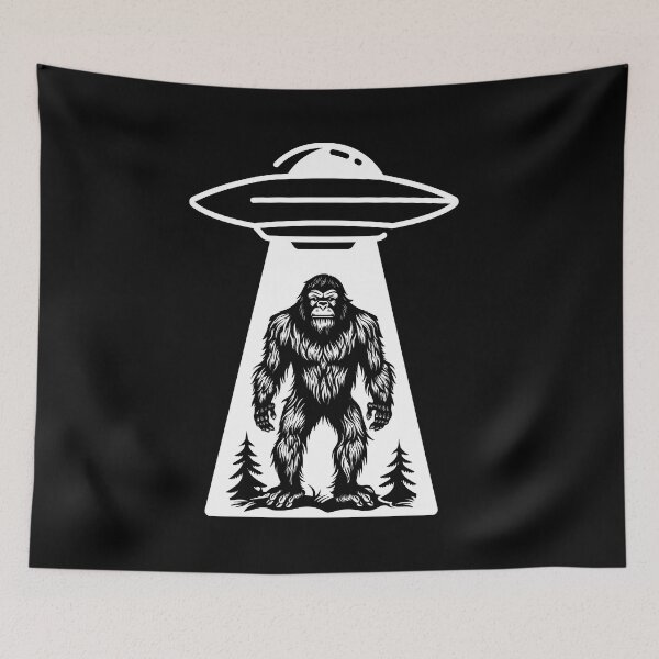 Item preview, Alien And bigfoot | Alien abduction | bigfoot silhouette | Bigfoot ufo designed and sold by Drzamag.