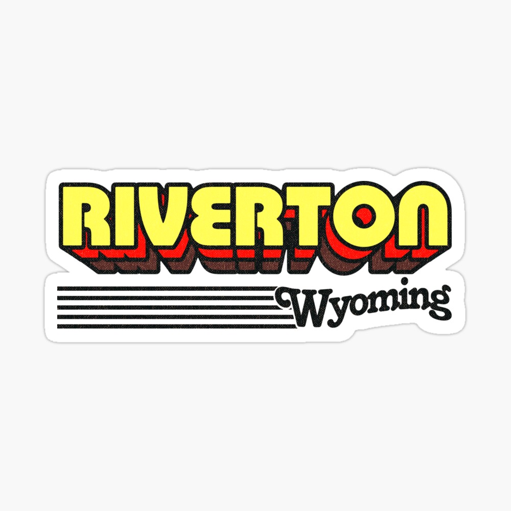 Riverton, Wyoming | Retro Stripes Sticker