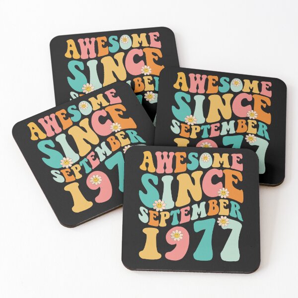 Item preview, Awesome Since September 1977 | Made In 1977 | Retro Groovy Birthday designed and sold by Christina-grich.