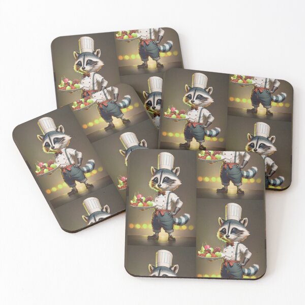 Item preview, A cool chef raccoon with a fruit plate designed and sold by Pelzi100.