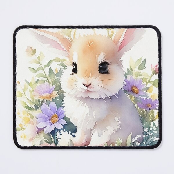 Item preview, Cute Little Bunny in the Garden Flower Watercolor Series8 designed and sold by FlowerAlice.
