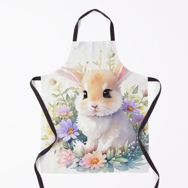 Item preview, Cute Little Bunny in the Garden Flower Watercolor Series8 designed and sold by FlowerAlice.