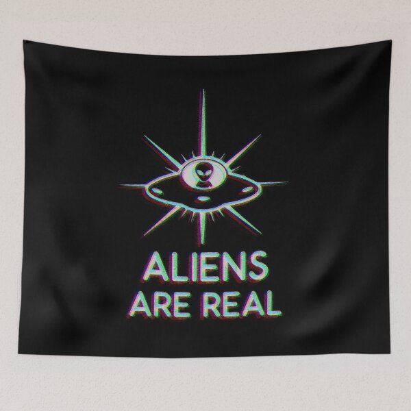 Item preview, UFO Aliens Are Real (Glitched)   designed and sold by SpaceAlienTees.