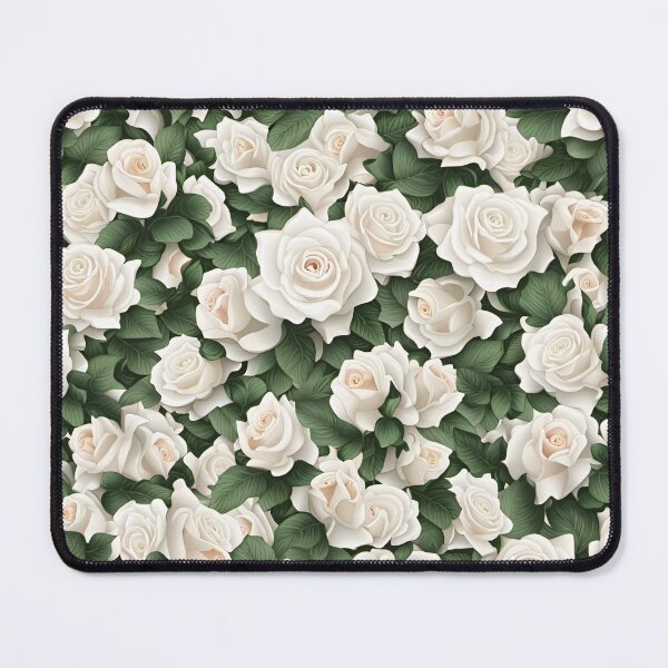 Item preview, White roses design, nature inspired floral pattern designed and sold by artbelka.