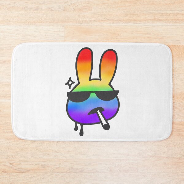 Item preview, Smoking LGBTQ pride rainbow bunny with spray can paint effect designed and sold by VistaViews.