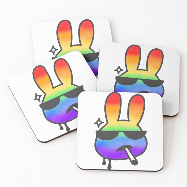 Item preview, Smoking LGBTQ pride rainbow bunny with spray can paint effect designed and sold by VistaViews.