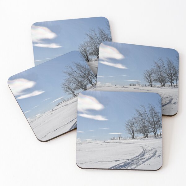 Item preview, A snowmobile track in a field designed and sold by Claude Laprise.