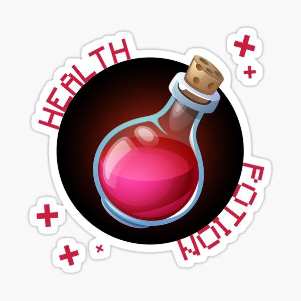 Health potion Sticker for Sale by ChokingGames