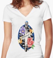 Allons-y! Women's Fitted V-Neck T-Shirt
