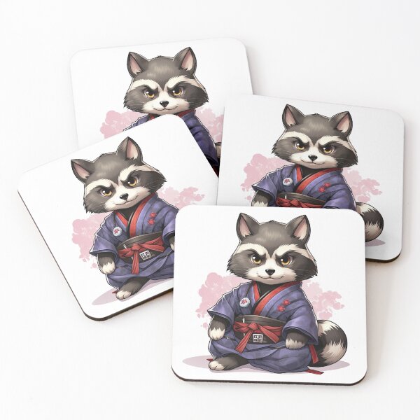 Item preview, Tanuki in Japanese Samurai Clothing designed and sold by Puristock.