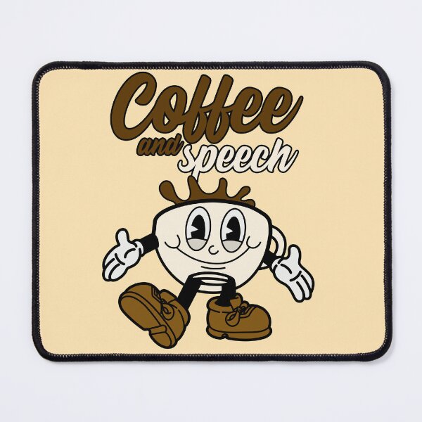 Item preview, Coffee and Speech :Cute cartoon coffee cup designed and sold by ImaginarStore.