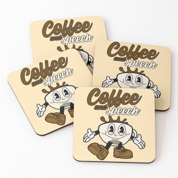 Item preview, Coffee and Speech :Cute cartoon coffee cup designed and sold by ImaginarStore.