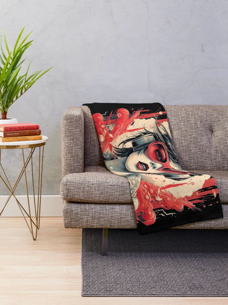 Thumbnail 2 of 6, Throw Blanket, Explosive Soundwaves designed and sold by PrintDesignLab.