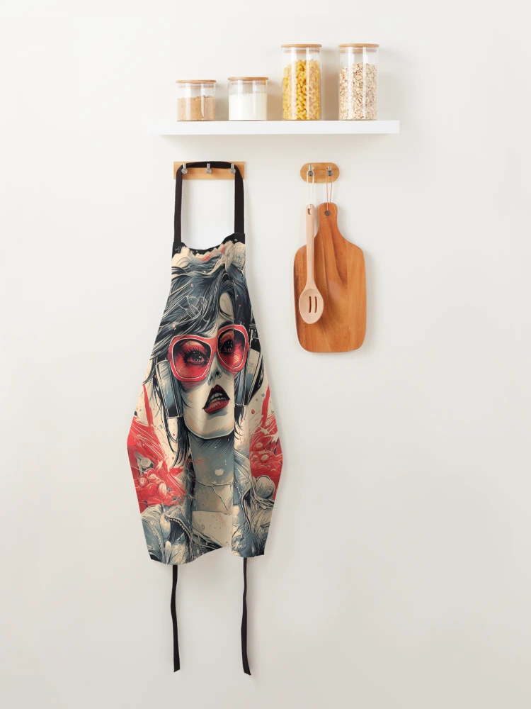 Thumbnail 4 of 6, Apron, Explosive Soundwaves designed and sold by PrintDesignLab.