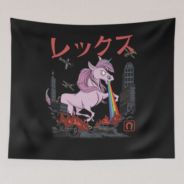 Item preview, Angry unicorn with rainbow ray designed and sold by ChrisFeil.