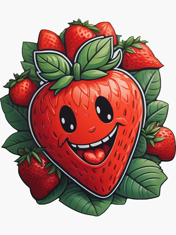 Small strawberry sticker Sticker for Sale by emmyb555