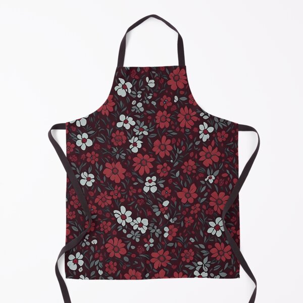 Item preview, Vermilion Red Ditsy Flowers - Small Black Tossed Tile designed and sold by cocomikozza.