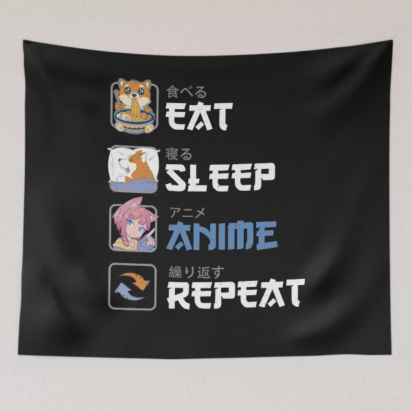 Item preview, Eat Sleep Anime Repeat designed and sold by ChrisFeil.