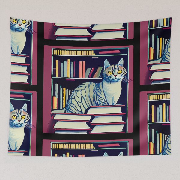 Item preview, Curious Cat in the Library designed and sold by Ridaelb.