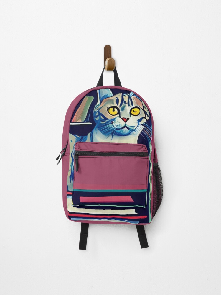 Thumbnail 1 of 3, Backpack, Curious Cat in the Library designed and sold by Ridaelb.